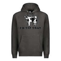 Charcoal Heather i'd tip that funny cow tipping design Premium Hoodie - artisFamous