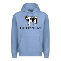 Colony Blue i'd tip that funny cow tipping design Premium Hoodie - artisFamous