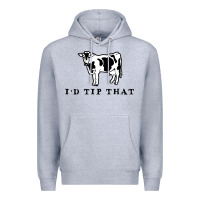 Heather Grey i'd tip that funny cow tipping design Premium Hoodie - artisFamous