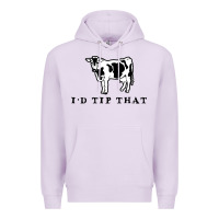 Lilac i'd tip that funny cow tipping design Premium Hoodie - artisFamous
