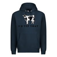 Navy i'd tip that funny cow tipping design Premium Hoodie - artisFamous