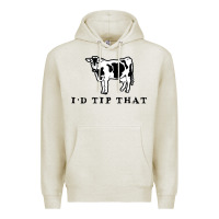 Oatmeal Heather i'd tip that funny cow tipping design Premium Hoodie - artisFamous