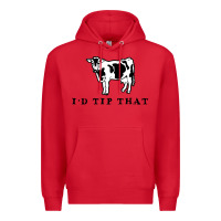 Red i'd tip that funny cow tipping design Premium Hoodie - artisFamous