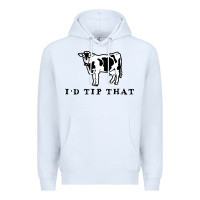 White i'd tip that funny cow tipping design Premium Hoodie - artisFamous