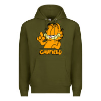 Army Green Funny Garfild new vector design Premium Hoodie - artisFamous