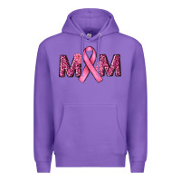 Purple cancer ribbon mom Premium Hoodie - RanaPortraitStore