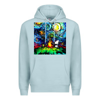 Blue Mist starry night print van gogh parody Premium Hoodie - artisFamous
