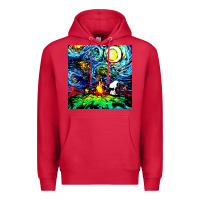 Cardinal starry night print van gogh parody Premium Hoodie - artisFamous