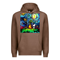 Chestnut starry night print van gogh parody Premium Hoodie - artisFamous