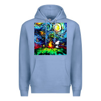 Colony Blue starry night print van gogh parody Premium Hoodie - artisFamous