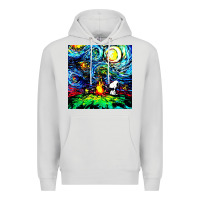 Starry Night Print Van Gogh Parody Premium Hoodie | Teevron