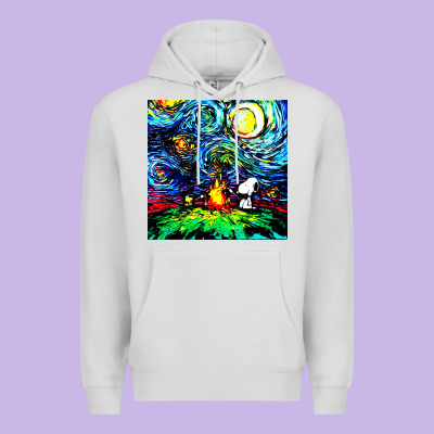 Starry Night Print Van Gogh Parody Premium Hoodie Designed By Artisfamous