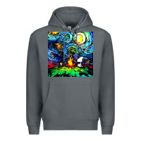 Rock starry night print van gogh parody Premium Hoodie - artisFamous