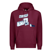 Burgundy analog retirement Premium Hoodie - artisFamous