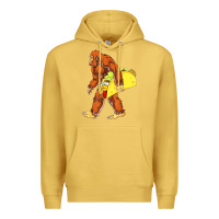 Antique Gold bigfoot carrying taco Premium Hoodie - artisFamous