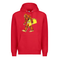 Red bigfoot carrying taco Premium Hoodie - artisFamous