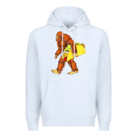 White bigfoot carrying taco Premium Hoodie - artisFamous