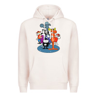 Pale Pink rocky & bullwinkle and friends Premium Hoodie - artisFamous