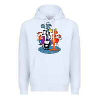 White rocky & bullwinkle and friends Premium Hoodie - artisFamous