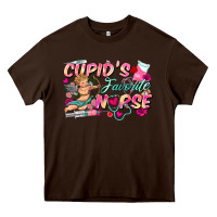 Chocolate Brown cupid's favorite nurse Heavy Core Tee - FaDigitalArtStudio