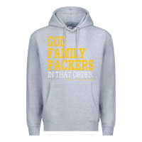 Heather Grey god family packers in that order Premium Hoodie - artisFamous