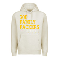 Oatmeal Heather god family packers in that order Premium Hoodie - artisFamous