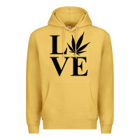 Antique Gold love weed 420 Premium Hoodie - artisFamous