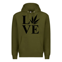 Army Green love weed 420 Premium Hoodie - artisFamous