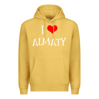 Antique Gold i love almaty city Premium Hoodie - artisFamous