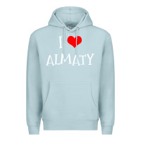 Blue Mist i love almaty city Premium Hoodie - artisFamous