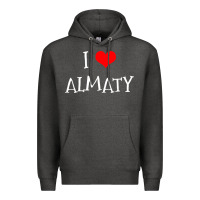 Charcoal Heather i love almaty city Premium Hoodie - artisFamous