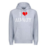 Heather Grey i love almaty city Premium Hoodie - artisFamous