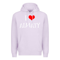 Lilac i love almaty city Premium Hoodie - artisFamous