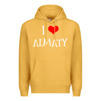Mustard i love almaty city Premium Hoodie - artisFamous