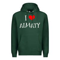 Sports Green i love almaty city Premium Hoodie - artisFamous