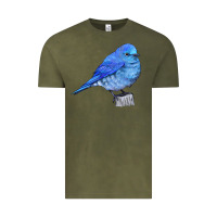 Vintage Olive Mountain Bluebird Vintage Tee - LillyAllenDesigns