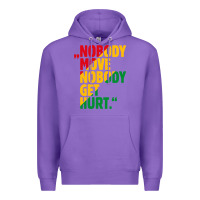 Purple nobody move nobody get hurt Premium Hoodie - artisFamous