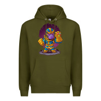Army Green cartoons super hero Strong Hands Premium Hoodie - artisFamous