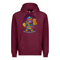 Burgundy cartoons super hero Strong Hands Premium Hoodie - artisFamous
