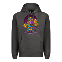Charcoal Heather cartoons super hero Strong Hands Premium Hoodie - artisFamous