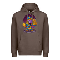 Coffee cartoons super hero Strong Hands Premium Hoodie - artisFamous