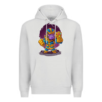 Dove Grey cartoons super hero Strong Hands Premium Hoodie - artisFamous