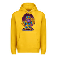 Lemon cartoons super hero Strong Hands Premium Hoodie - artisFamous