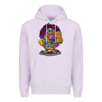 Lilac cartoons super hero Strong Hands Premium Hoodie - artisFamous