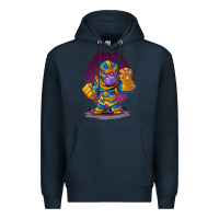 Navy cartoons super hero Strong Hands Premium Hoodie - artisFamous