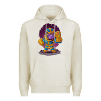 Oatmeal Heather cartoons super hero Strong Hands Premium Hoodie - artisFamous