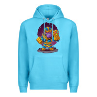 Ocean Blue cartoons super hero Strong Hands Premium Hoodie - artisFamous
