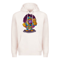 Pale Pink cartoons super hero Strong Hands Premium Hoodie - artisFamous