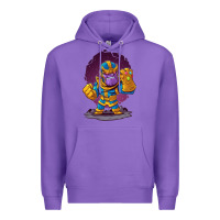 Purple cartoons super hero Strong Hands Premium Hoodie - artisFamous