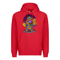 Red cartoons super hero Strong Hands Premium Hoodie - artisFamous
